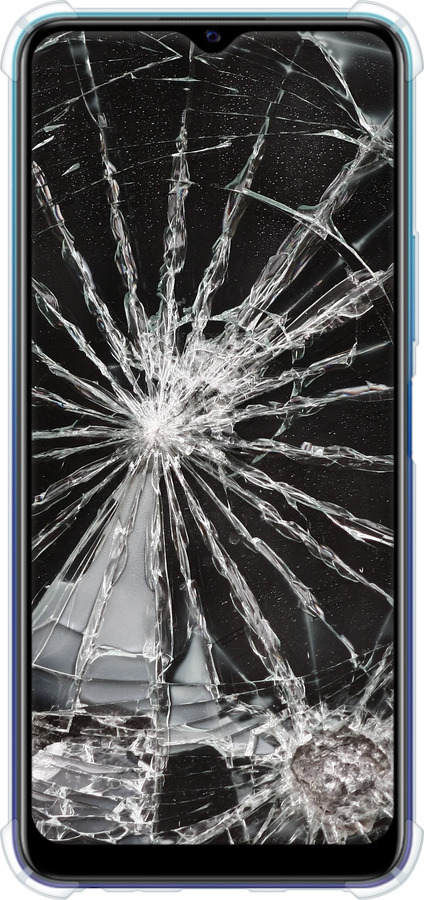 Силикон с усиленными углами чехол Glass для Vivo Y20 - 6608sp-2078 изображение 