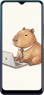 Силиконовый чехол Funny Capybara CEO Working для Vivo Y20 - 6777u-2078 изображение 