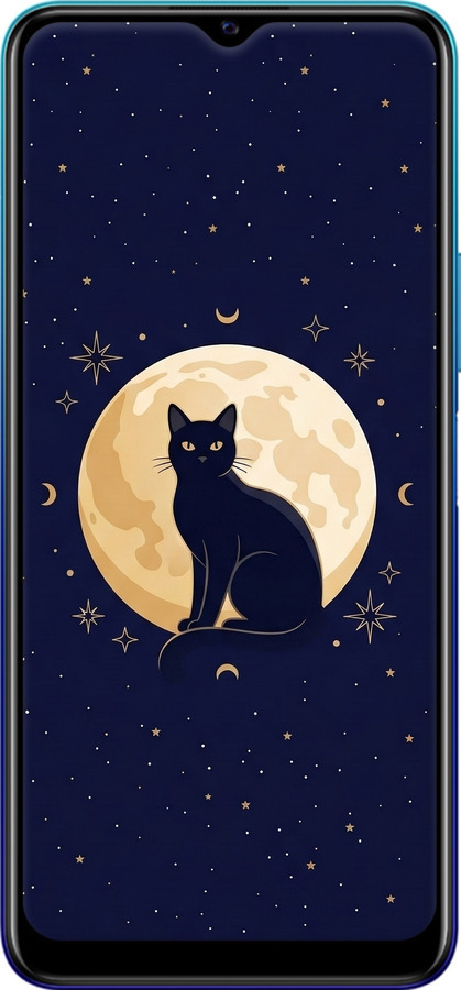 Силиконовый чехол Cute Cat Celestial/Witchy для Vivo Y20 - 6787u-2078 изображение 