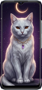 3D пластиковий матовий чехол Mystic White Cat Gothic Dark Purple Gold для Vivo Y21s - 6805m-2550 изображение 