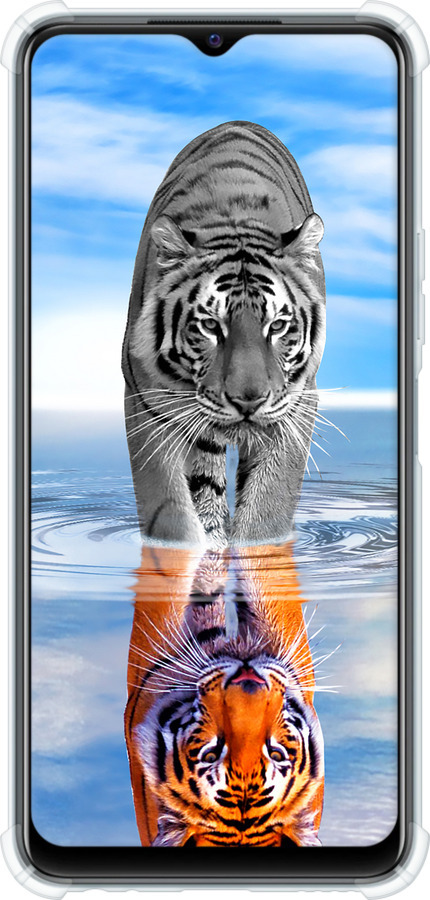 Силикон с усиленными углами чехол Тигр для Vivo Y21s - 6016sp-2550 изображение 