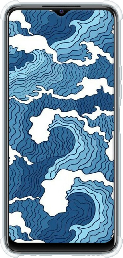 Силикон с усиленными углами чехол Абстрактный рисунок морских волн для Vivo Y21 - 6538sp-669 изображение 
