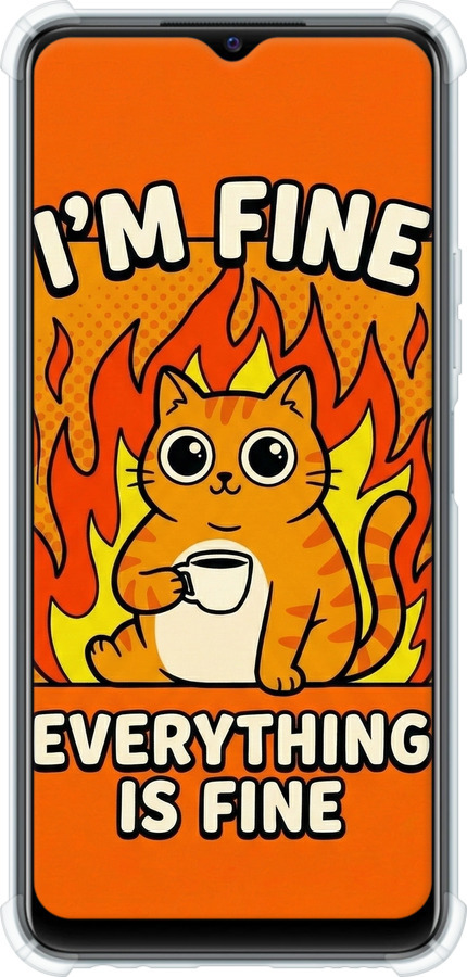 Силикон с усиленными углами чехол Funny Cat для Vivo Y21s - 6786sp-2550 изображение 