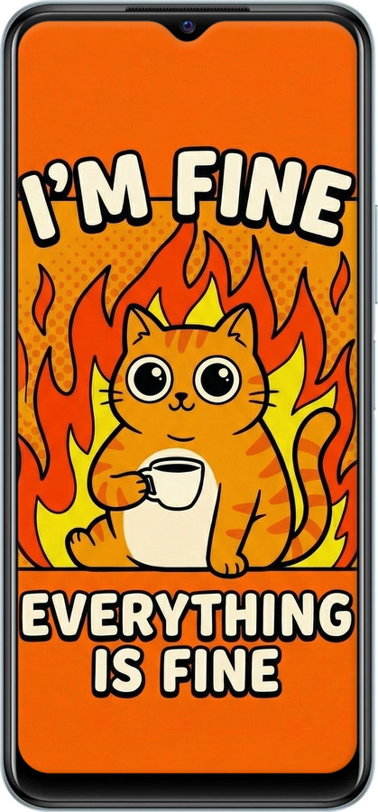 Силіконовий чехол Funny Cat для Vivo Y21s - 6786u-2550 изображение 