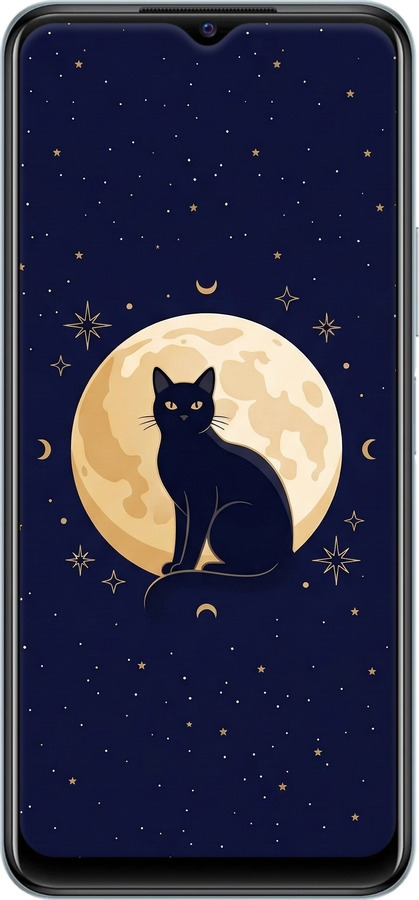 Силіконовий чехол Cute Cat Celestial/Witchy для Vivo Y21s - 6787u-2550 изображение 