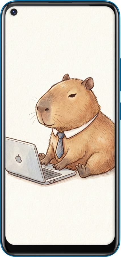 TPU чехол Funny Capybara CEO Working для Vivo Y30 - 6777b-2154 изображение 