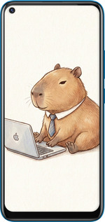 Силиконовый чехол Funny Capybara CEO Working для Vivo Y30 - 6777u-2154 изображение 