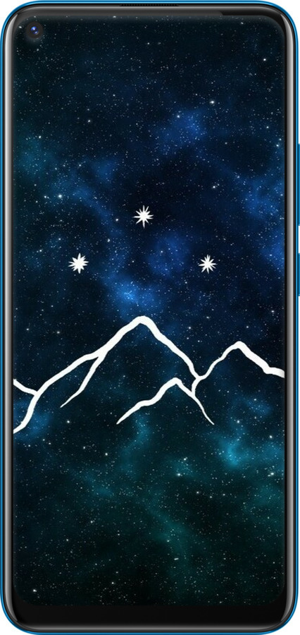 2D пластиковый чехол Горы и звезды нарисованы на фоне галактики для Vivo Y30 - 6490t-2154 изображение 
