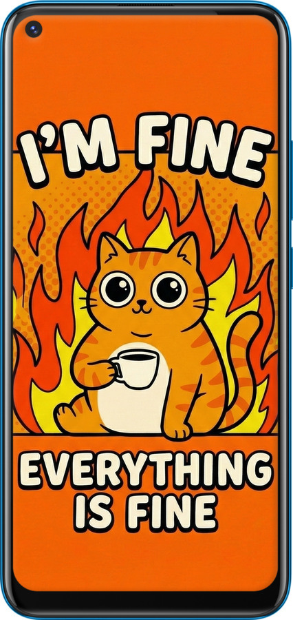 Силиконовый чехол Funny Cat для Vivo Y30 - 6786u-2154 изображение 