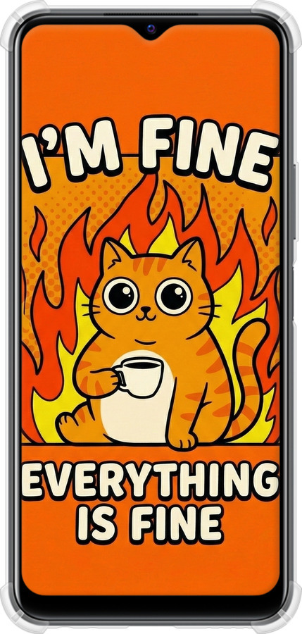 Силіконовий протиударний с посиленими кутами чехол Funny Cat для Vivo Y33s - 6786sp-2643 изображение 