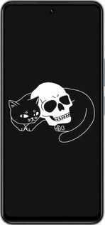 Силиконовый чехол С изображением кота и черепа для Vivo Y27 5G - 6491u-3407 изображение 