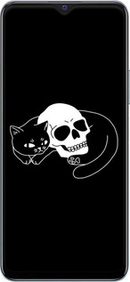 Силиконовый чехол С изображением кота и черепа для Vivo Y51 2020 - 6491u-2241 изображение 