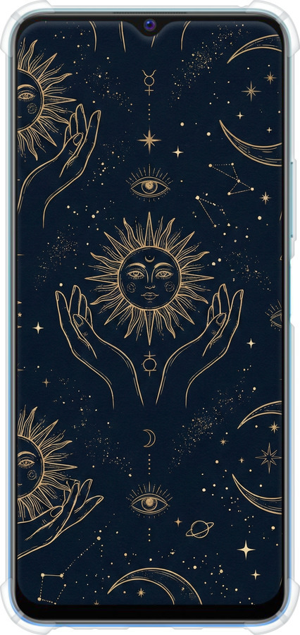 Силикон с усиленными углами чехол Celestial Harmony: Sun & Moon Gold Mystic Pattern для Vivo Y31 - 6778sp-584 изображение 