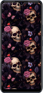 Силіконовий чехол Черепи та троянди для Vivo Y73S - 6316u-2159 изображение 