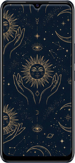 Силиконовый чехол Celestial Harmony: Sun & Moon Gold Mystic Pattern для Vivo Y73S - 6778u-2159 изображение 