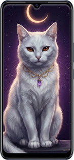 Силиконовый чехол Mystic White Cat Gothic Dark Purple Gold для Vivo Y73S - 6805u-2159 изображение 