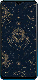 TPU чехол Celestial Harmony: Sun & Moon Gold Mystic Pattern для Vivo Y91C - 6778b-1762 изображение 
