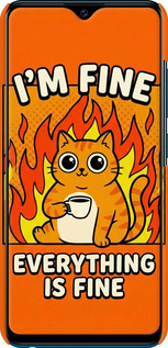 3D пластиковый матовый чехол Funny Cat для Vivo Y91C - 6786m-1762 изображение 