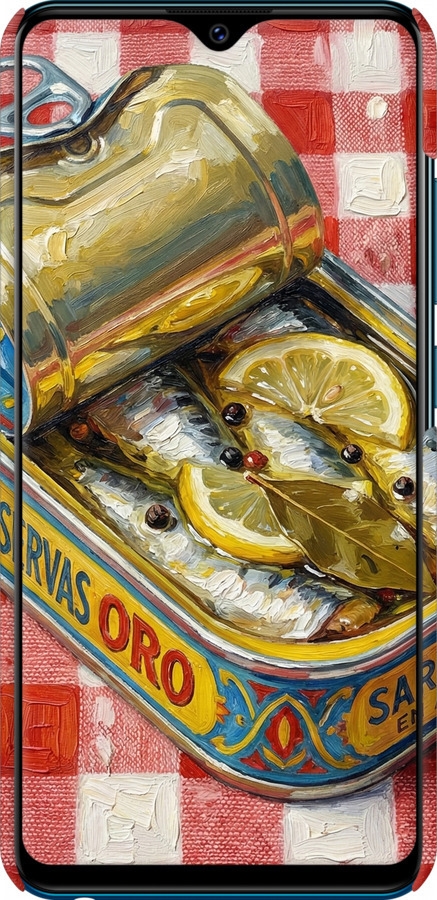 3D пластиковый матовый чехол Vintage Sardine Tin Phone для Vivo Y91C - 6772m-1762 изображение 