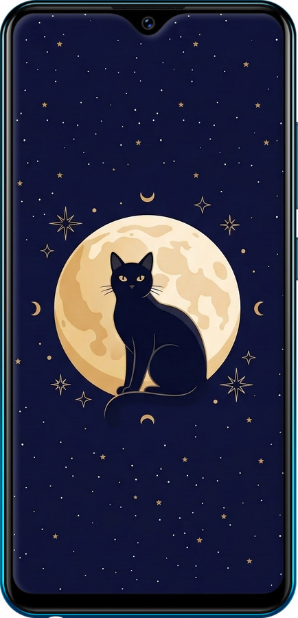Силіконовий чехол Cute Cat Celestial/Witchy для Vivo Y91C - 6787u-1762 изображение 