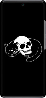 3D пластиковый матовый чехол С изображением кота и черепа для Xiaomi 11T - 6491m-2487 изображение 