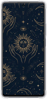 Силикон с усиленными углами чехол Celestial Harmony: Sun & Moon Gold Mystic Pattern для Xiaomi 11T - 6778sp-2487 изображение 