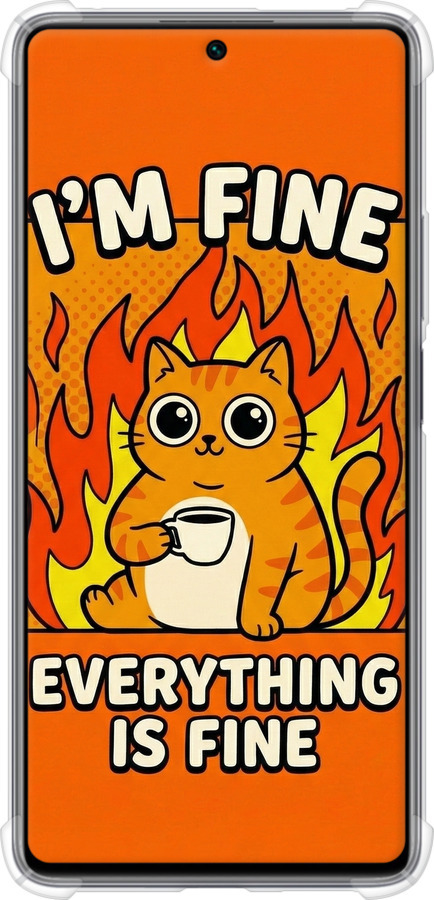 Силикон с усиленными углами чехол Funny Cat для Xiaomi 11T - 6786sp-2487 изображение 