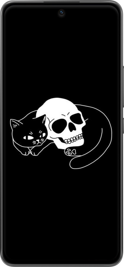 TPU чехол Із зображенням кота та черепа для Xiaomi 12 Lite - 6491b-2579 изображение 