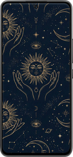 Силиконовый чехол Celestial Harmony: Sun & Moon Gold Mystic Pattern для Xiaomi 12 Lite - 6778u-2579 изображение 