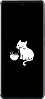 Силиконовый чехол С милым котом на черном фоне для Xiaomi 12 Pro - 6528u-2560 изображение 