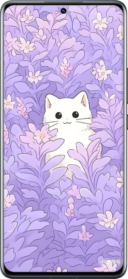 Силіконовий чехол Котик в цветах для Xiaomi 12 Pro - 6390u-2560 изображение 