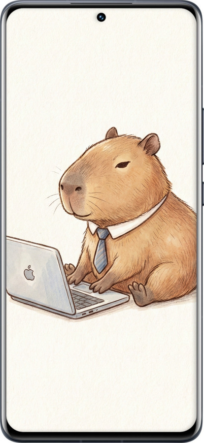 Силиконовый чехол Funny Capybara CEO Working для Xiaomi 12 Pro - 6777u-2560 изображение 