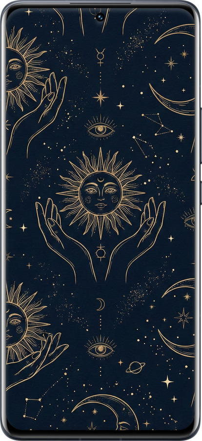 Силиконовый чехол Celestial Harmony: Sun & Moon Gold Mystic Pattern для Xiaomi 12 Pro - 6778u-2560 изображение 