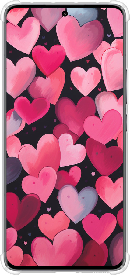 Силикон с усиленными углами чехол Сердечки 4 для Xiaomi 13 Pro - 5662sp-2959 изображение 