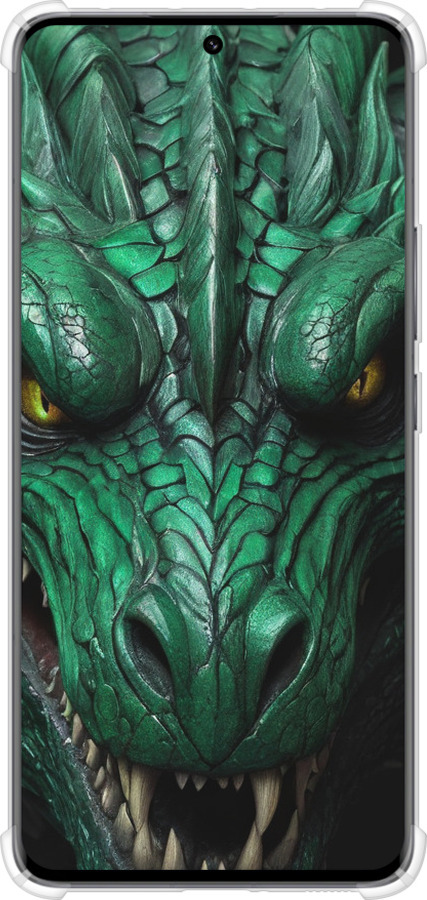 Силіконовий протиударний с посиленими кутами чехол Зелений дракон v2 для Xiaomi 13 Pro - 5817sp-2959 изображение 
