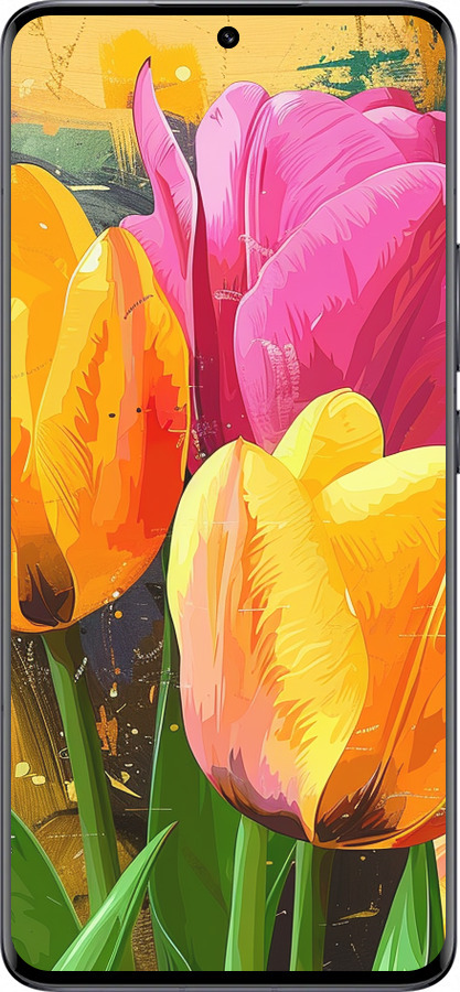Силіконовий чехол Намальовані тюльпани для Xiaomi 13 Pro - 5990u-2959 изображение 