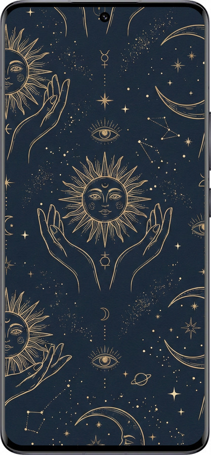 Силіконовий чехол Celestial Harmony: Sun & Moon Gold Mystic Pattern для Xiaomi 13 Pro - 6778u-2959 изображение 