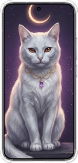 Силикон с усиленными углами чехол Mystic White Cat Gothic Dark Purple Gold для Xiaomi 13 - 6805sp-2957 изображение 