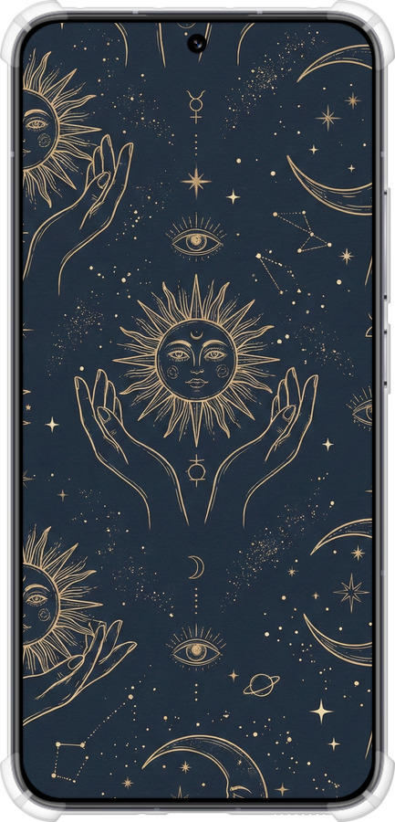 Силикон с усиленными углами чехол Celestial Harmony: Sun & Moon Gold Mystic Pattern для Xiaomi 13 - 6778sp-2957 изображение 