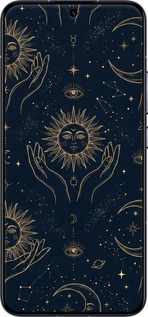 Силиконовый чехол Celestial Harmony: Sun & Moon Gold Mystic Pattern для Xiaomi 13 - 6778u-2957 изображение 
