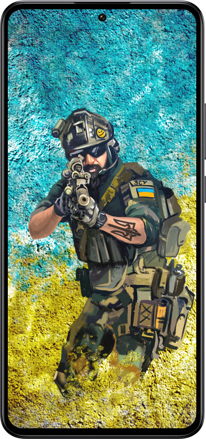 Силиконовый чехол Воин ЗСУ для Xiaomi Redmi K60 Ultra - 5311u-4143 изображение 