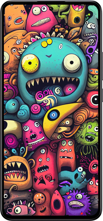 Силиконовый чехол Cмешные монстры для Xiaomi 13T - 5549u-4142 изображение 