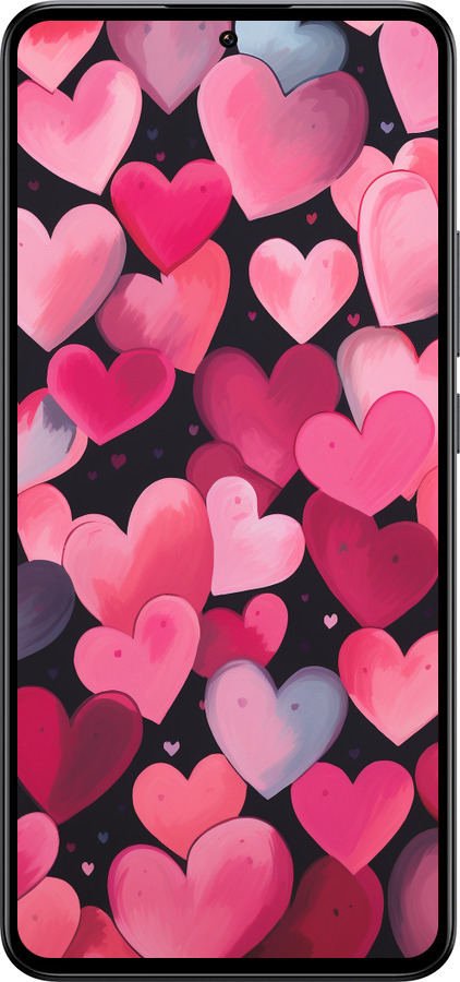 Силиконовый чехол Сердечки 4 для Xiaomi 13T - 5662u-4142 изображение 