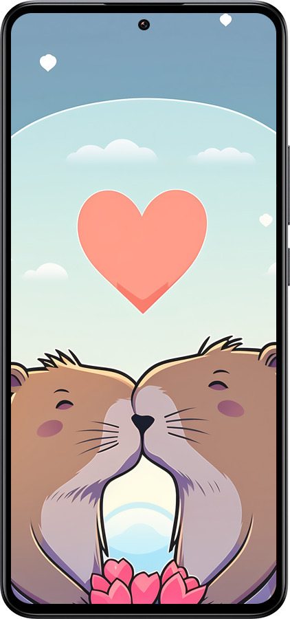 Силиконовый чехол Капибара любовь для Xiaomi 13T - 6027u-4142 изображение 