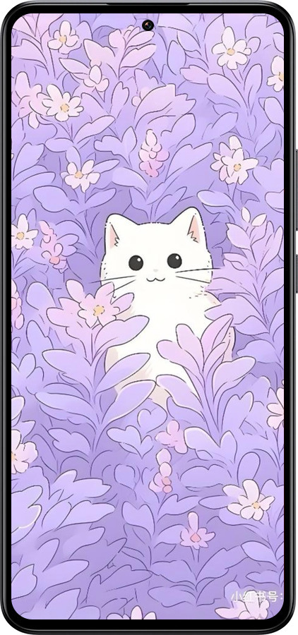 Силиконовый чехол Котик в цветах для Xiaomi Redmi K60 Ultra - 6390u-4143 изображение 