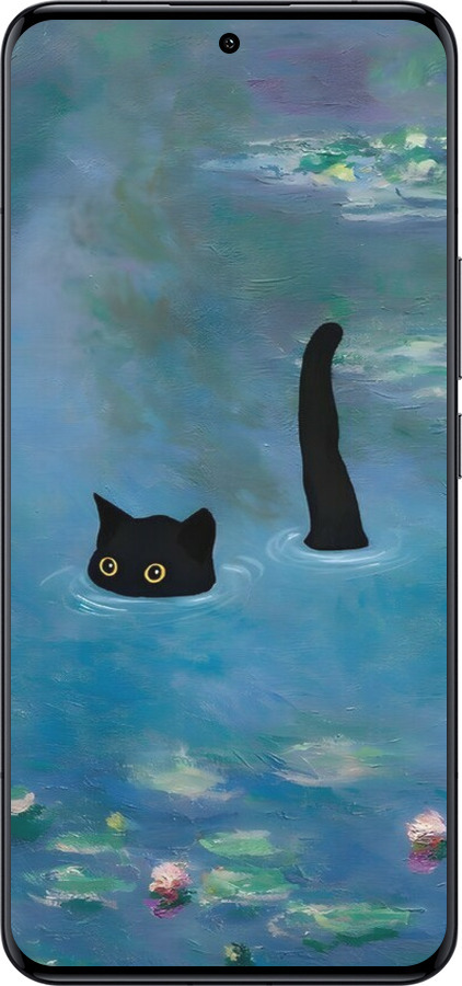 Силиконовый чехол С изображением кота и водяной лилии Monet для Xiaomi 14 Ultra - 6519u-3647 изображение 