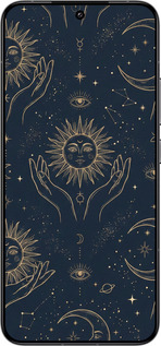 Силиконовый чехол Celestial Harmony: Sun & Moon Gold Mystic Pattern для Xiaomi 14 - 6778u-3408 изображение 