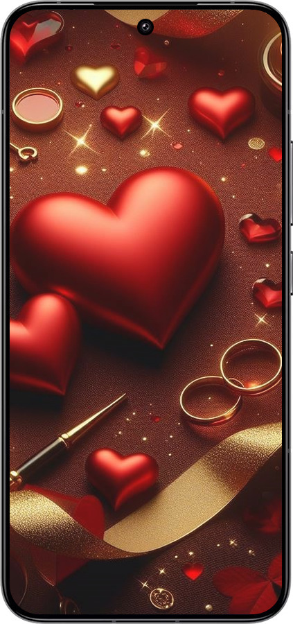 Силиконовый чехол Сердечки v3 для Xiaomi 14 - 5833u-3408 изображение 