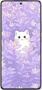 TPU чехол Котик в цветах для Xiaomi 14T 5G - 6390b-3773 изображение 