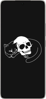TPU чехол Із зображенням кота та черепа для Xiaomi 14T 5G - 6491b-3773 изображение 